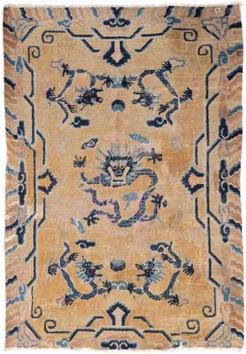 TAPIS chinois (chaîne et trame ne coton, velours en laine) p...