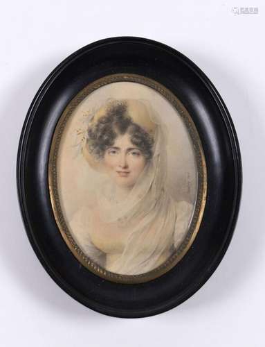 ISABEY Jean-Baptiste (1767-1855) : « Portrait d'Aglaé Angéli...