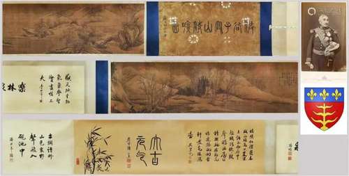 A Chinese Hand Scroll Painting By Jing Hao