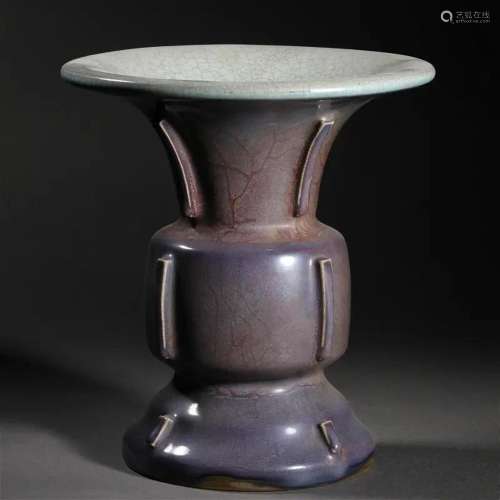 A Chinese Jun-ware Beaker Vase Gu
