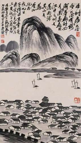 A Chinese Scroll Painting By Qi Baishi