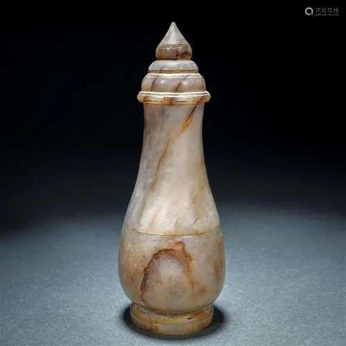 A Chinese Carved Jade Ritual Vase