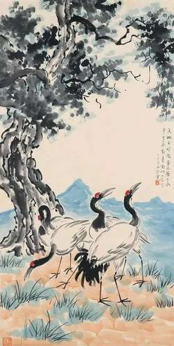 A Chinese Scroll Painting By Xu Beihong