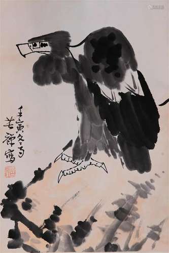 A Chinese Scroll Painting By Li Kuchan