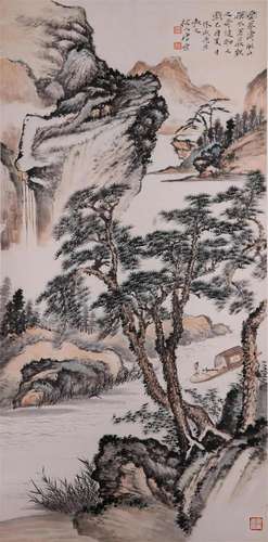 A Chinese Scroll Painting By Tang Yun