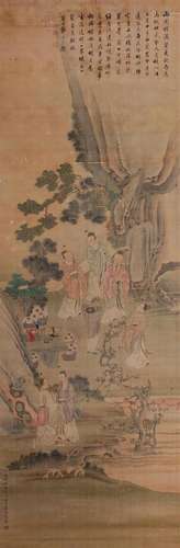 A Chinese Scroll Painting By Gu Jianlong