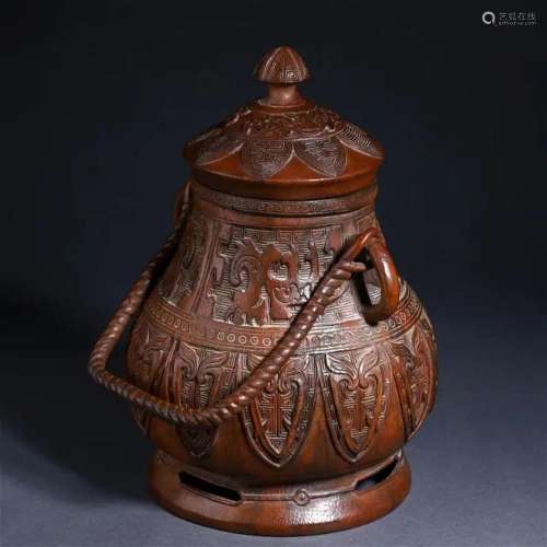 A Chinese Carved Bamboo Vessel You