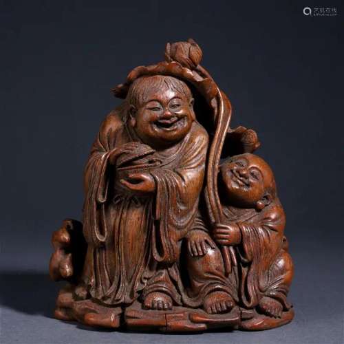 A Chinese Carved Bamboo Immortals