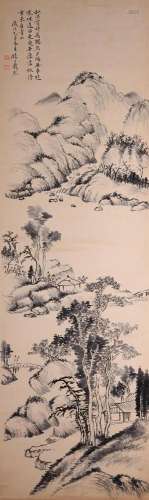 A Chinese Scroll Painting By Dai Xi