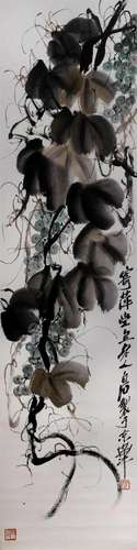 A Chinese Scroll Painting By Qi Baishi