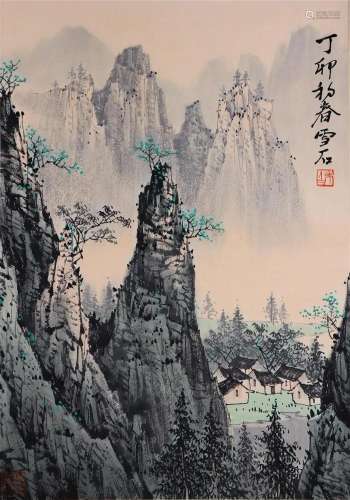 A Chinese Scroll Painting By Bai Xueshi