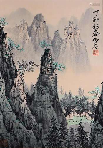 A Chinese Scroll Painting By Bai Xueshi