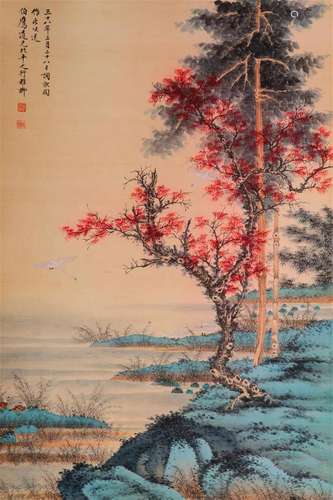 A Chinese Scroll Painting By Xie Zhiliu