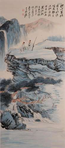 A Chinese Scroll Painting By Zhang Daqian