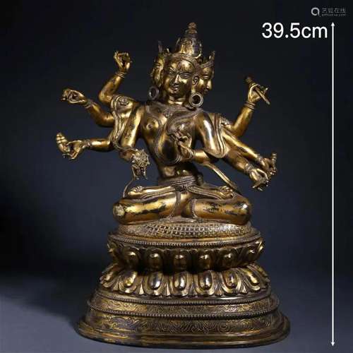 A Chinese Bronze-gilt Ushnishavijaya