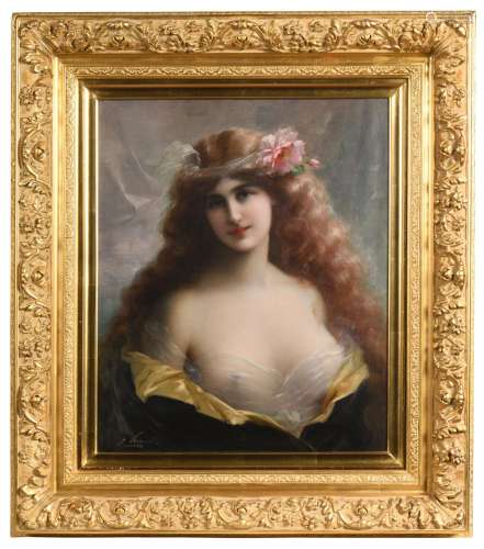 Emile VERNON (1872-1919)<br />
Jeune femme à la couronne de ...