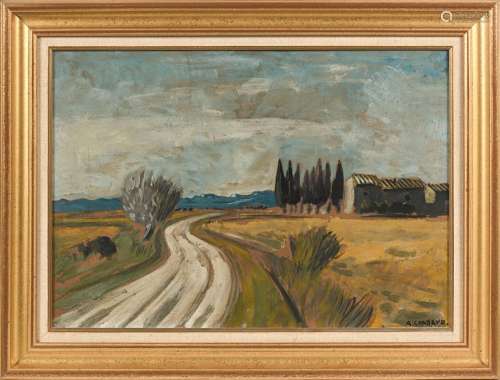 Auguste CHABAUD (1882-1955)<br />
Paysage provençal<br />
Hu...