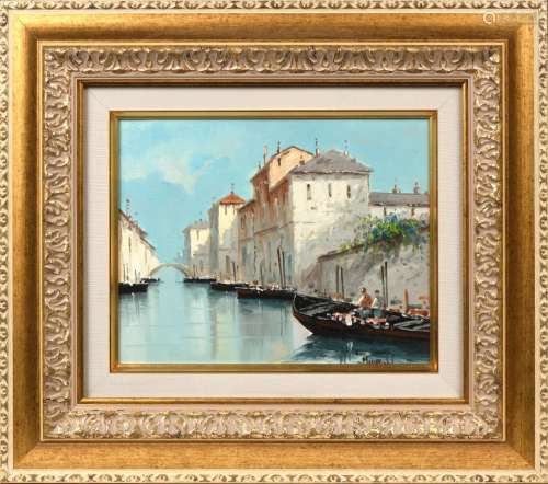 Aldo MARANGONI (XIXe-XIXe siècle)<br />
Canal à Venise<br />...