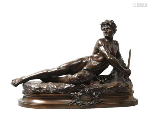 Léon BONDUEL (1857-1928)<br />
L’Alerte<br />
Sculpture en b...