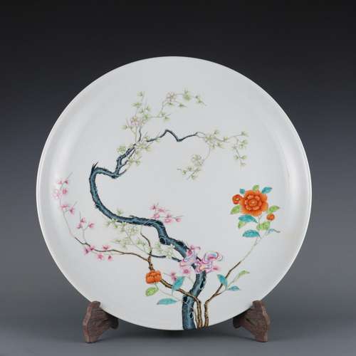 Pastel over the wall plum pattern large plate