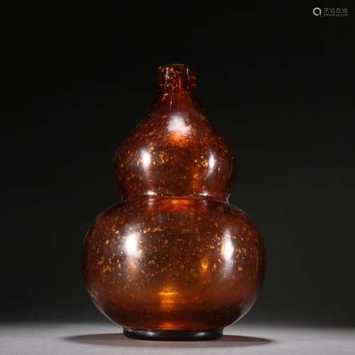 Glass sprinkled gold gourd bottle