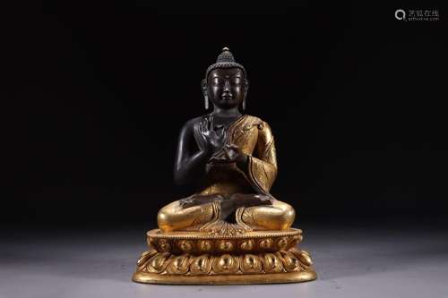 Gilt bronze statue of Shakyamuni