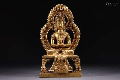 Gilt Bronze Statue of Amitayus