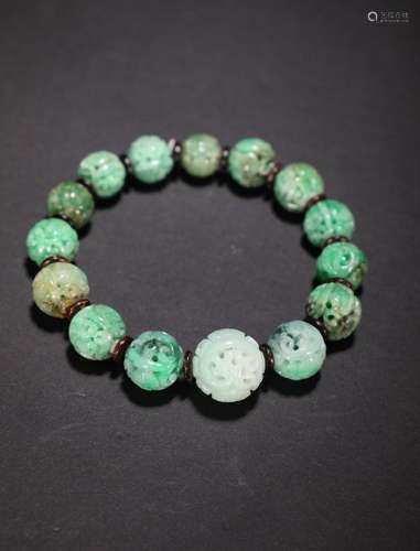 Emerald Bracelet with Longevity Pattern