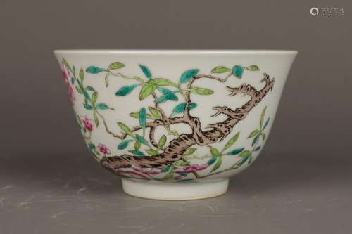 Enamel flower pattern bowl