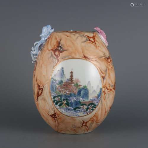 Imitation Stone Pattern Glaze Consecrated Pastel Landscape P...