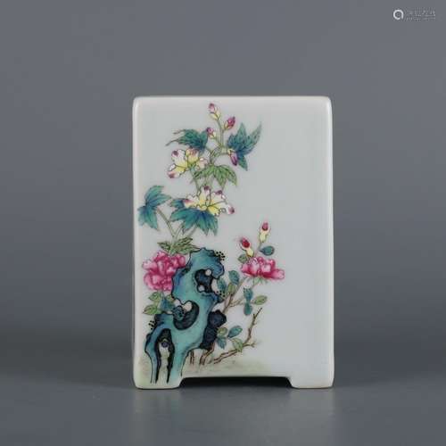 Pastel Flower Inscribed Poetry Square Pen Holder