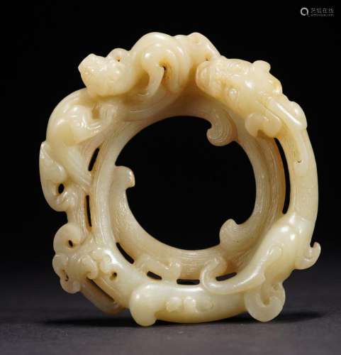 Chinese Ancient Jade Chilong Disc