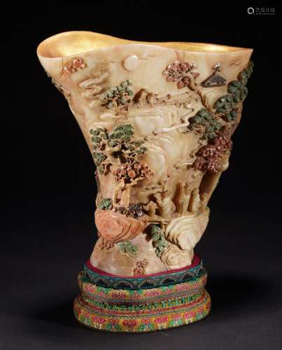 Chinese Qing Shoushan Stone Libation Cup