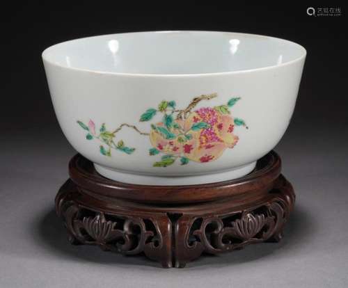 Chinese Qing Famille Rose Lychee Bowl