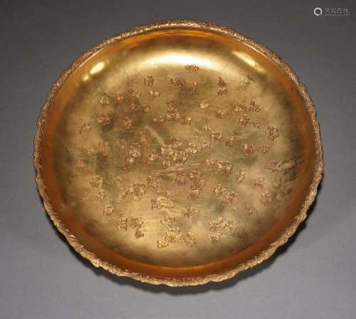 Gilt Bronze Flower Plate