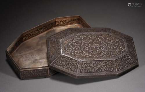 Qing sterling silver cover box
