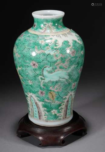 Chinese Qing Famille Sancai Vase