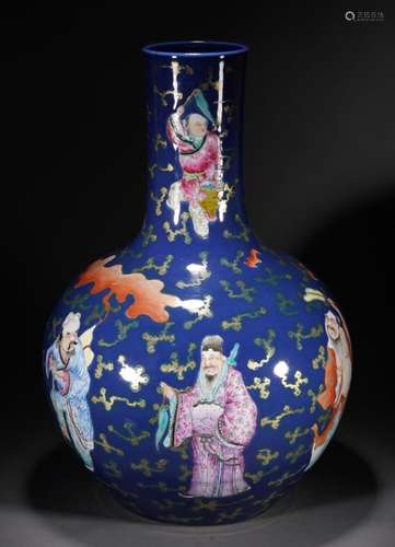 Chinese Famille Rose Immortals Vase