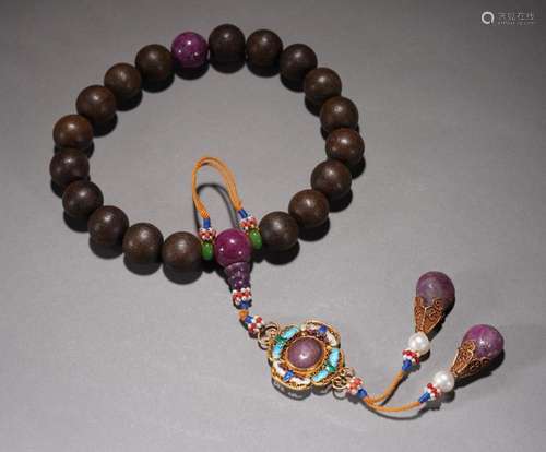 Chinese Eighteen Agarwood Bead Bracelets