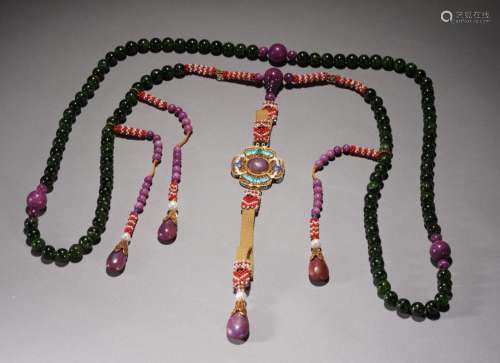108 Green Tourmaline Bead Necklace