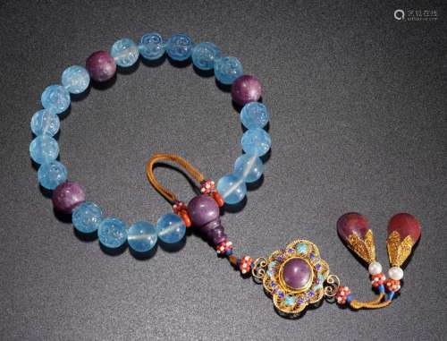 Eighteen Blue Tourmaline Bracelet