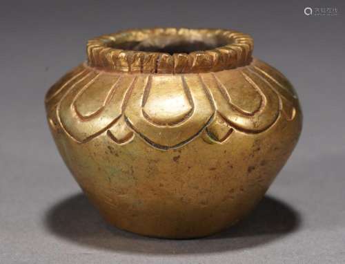 Gilt bronze Buddha bowl