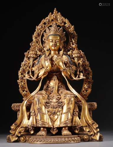 Gilt Bronze Figure of Amitabha Buddha
