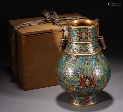 Chinese Qing Cloisonné Enamel Vase