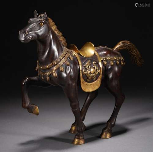 Chinese Bronze Standing Horse