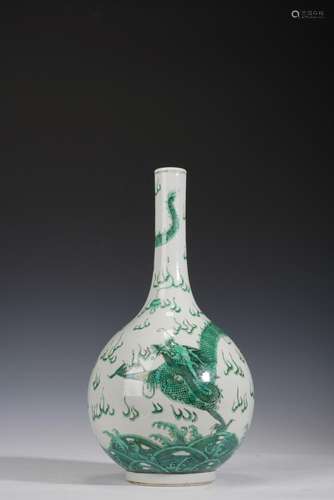 Chinese Green Enamel Dragon Vase