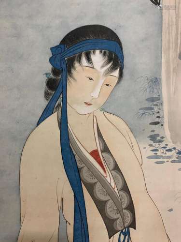Zhang Daqian Beauty Painting with original mounting hanging ...