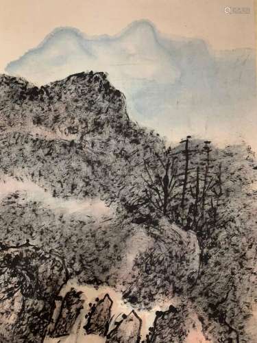 Lai Shaoqi High Mountains and Long Flows Vertical Scroll