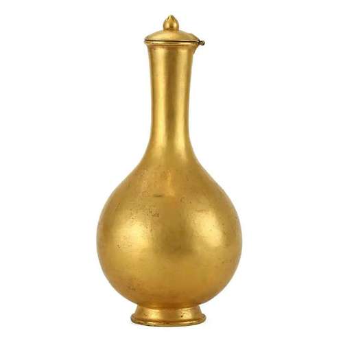 A GILT BRONZE VASE