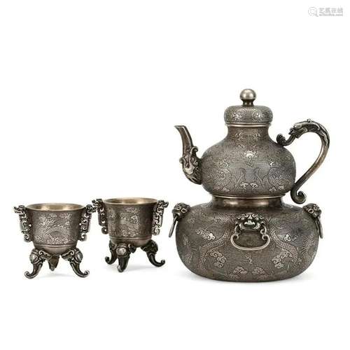 THREE SILVER TEA UTENSILS